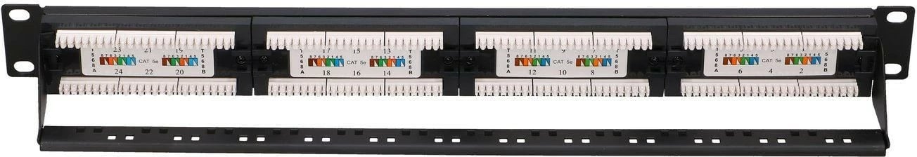 Patch panel Extralink EX.9809, CAT 5e, 24 porta, 1U, i zi