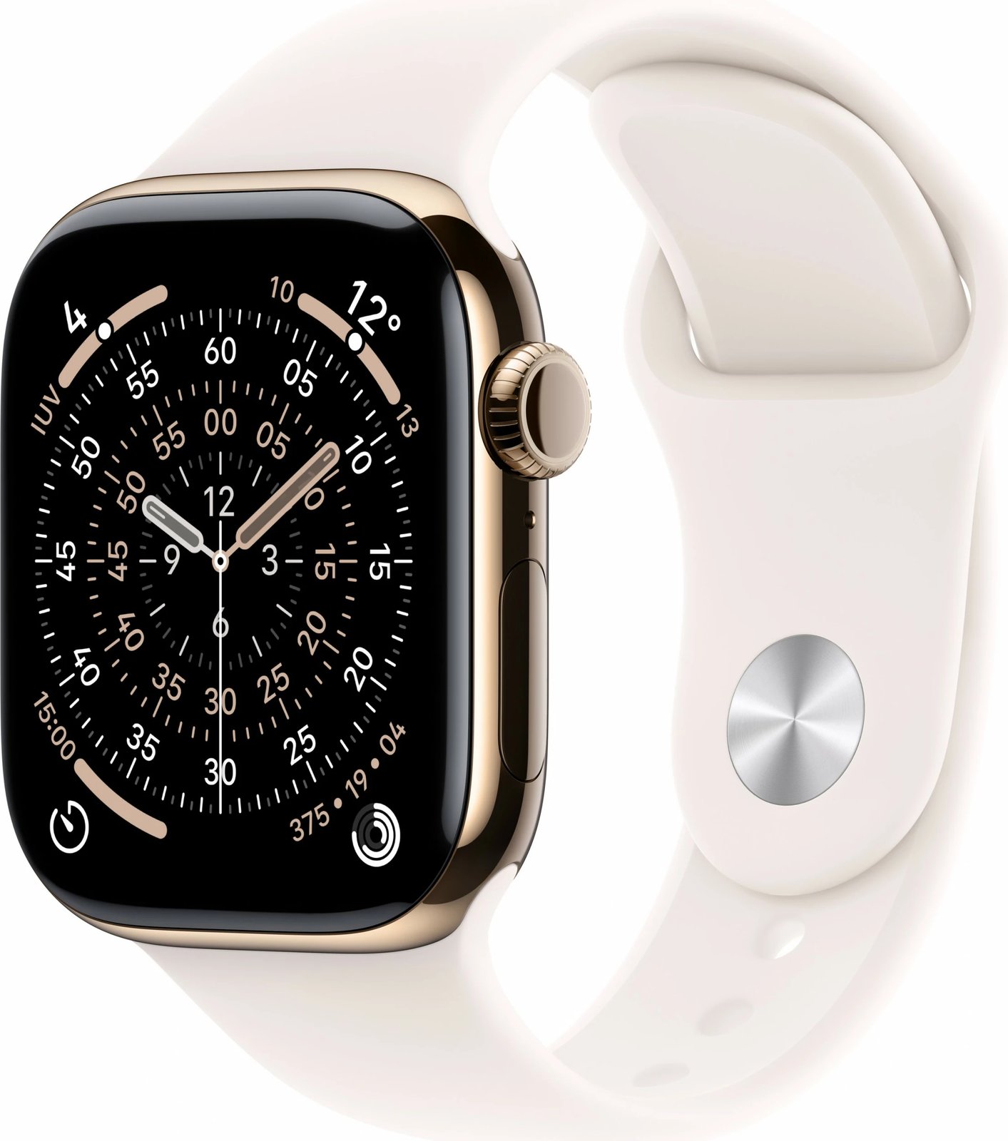 Smartwatch Apple Watch S11 Titan Gold Cellular 42mm, LTE, rrip sportiv rozë M/L