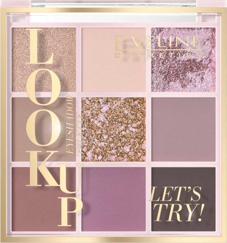 Paletë për sy Eveline Cosmetics Look Up Let's Try për femra, 9 nuanca, 10.8g
