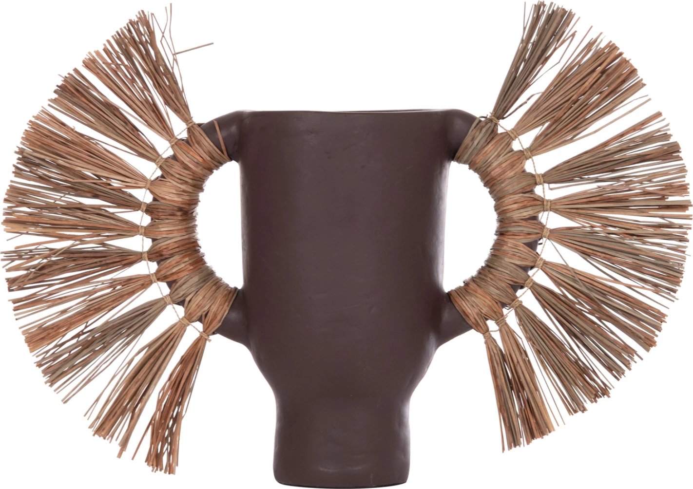 Vazo dekorative tavoline ALICA, terrakotë, ngjyrë çokollate, me bar të thatë, 55x19x34cm Vazo dekorative tavoline ALICA, terrakotë, ngjyrë çokollate, me bar të thatë, 55x19x34cm