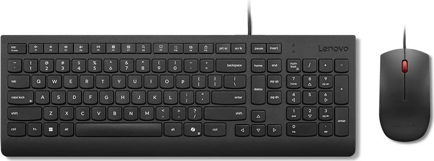 Set tastierë dhe maus Lenovo Essential, model 129, gjermanisht, me kabllo, zi