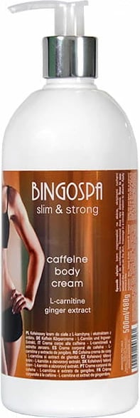 Krem trupi për femra BingoSpa Slim & Strong me kafeinë, L-karnitinë dhe xhinxher, 500ml
