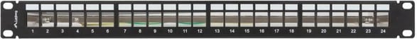 Panel patch bosh Lanberg PPKS-0924-B, 24 porta, 1U, 19 inç, Keystone, zi