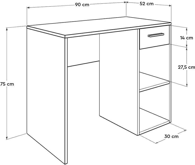 Tavolinë studimi Hanah Home, anthracite, Cms-505-Aa-1
