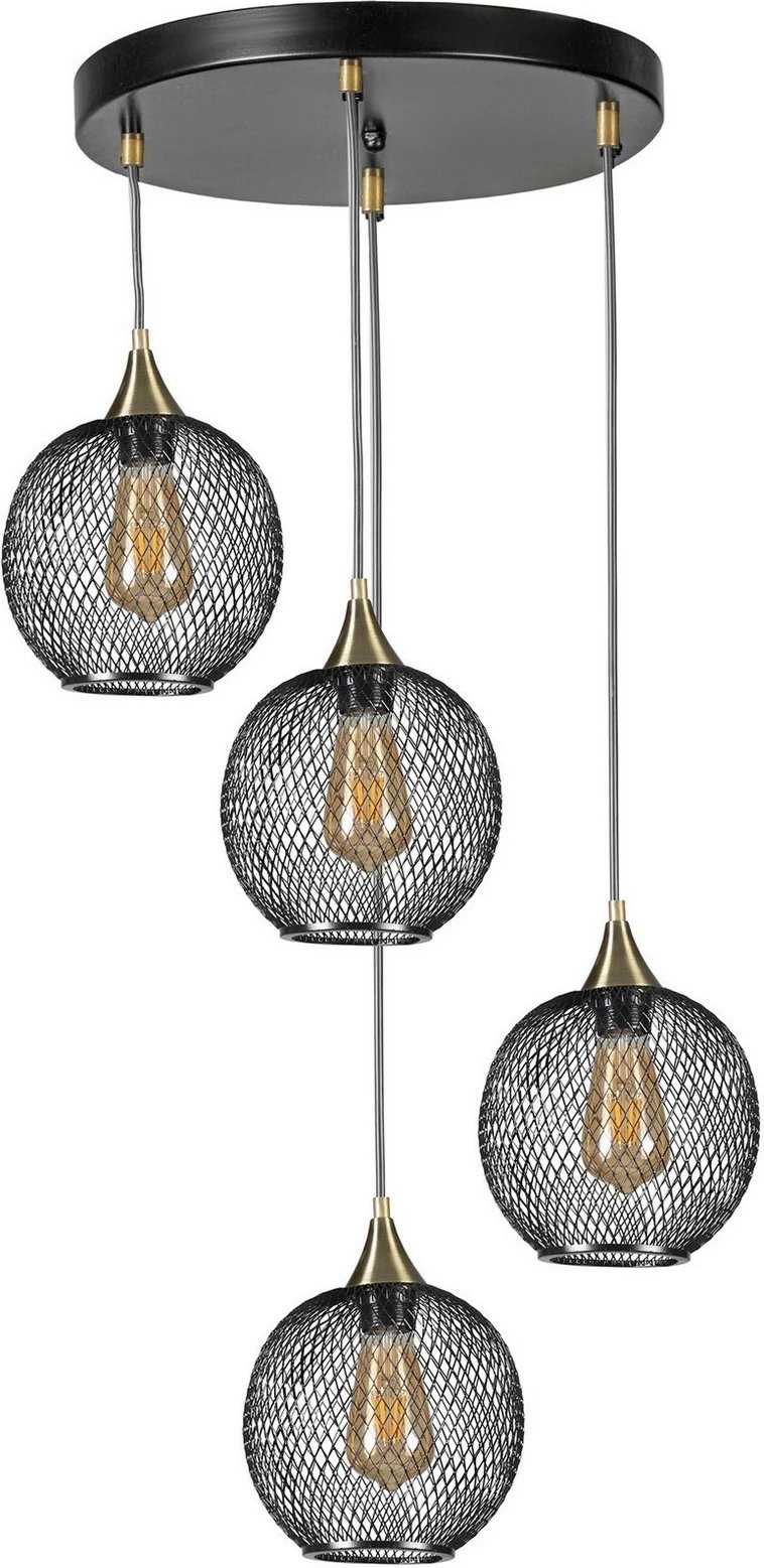 Llambë tavani Opviq Jupiter 8721-4, metalike, e zezë