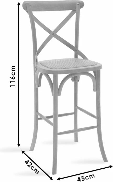 Karrige për bar Reid, dru sonoma-kafe rattan