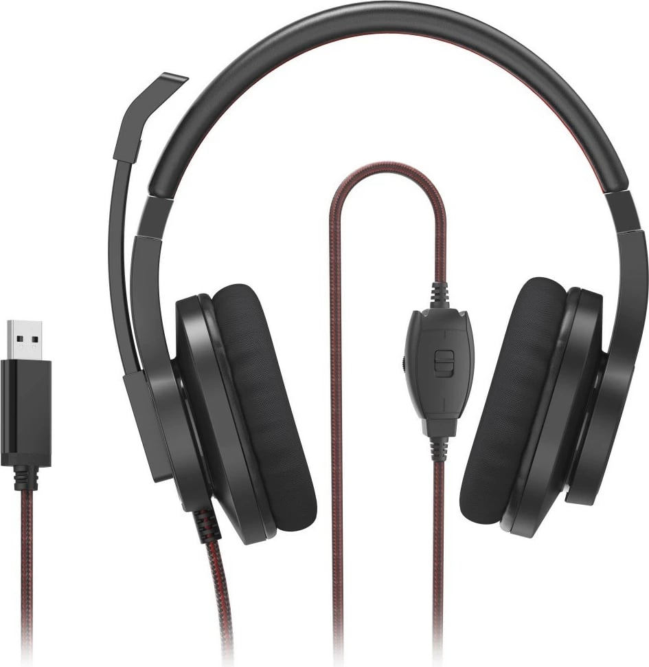 Kufje me mikrofon Hama HS-USB400 on-ear USB mono, të zeza