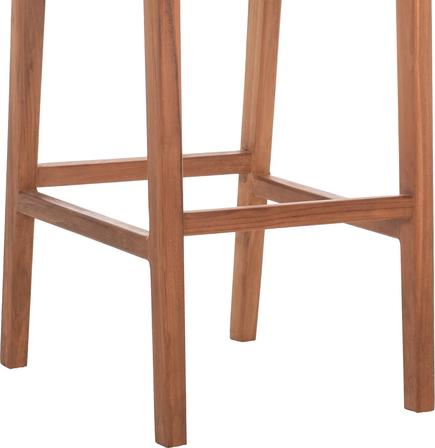 Karrige për bar me mbështetëse për jashtë, dru tik dhe litar, FH9381.01, 40x53x89H cm