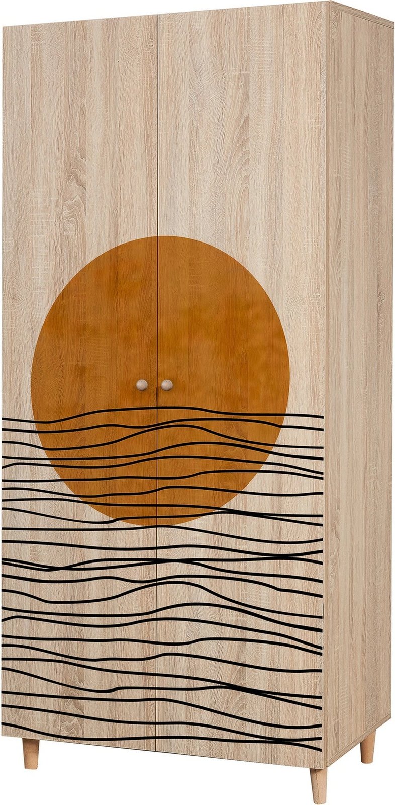 Dollap Hanah Home, Lidya 2, ngjyrë sonomo, 90x192x52cm