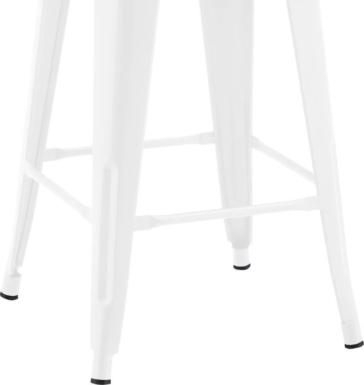 Karrige për bar mesatare me shpinë Utopia, metal, ngjyrë e bardhë matte, 42x42x86cm