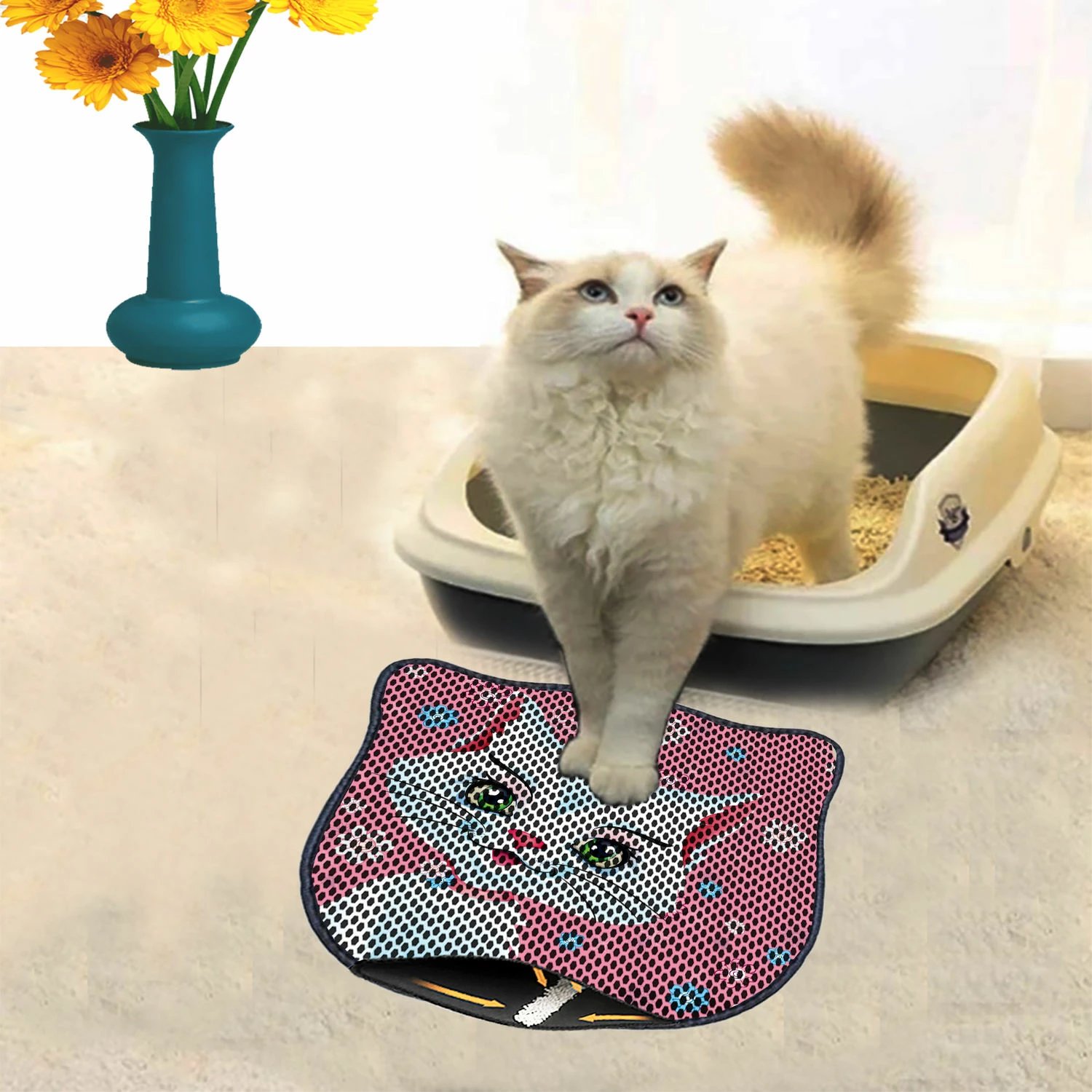 Tapet për rërë maceje, shumëngjyrësh, Paws & Whiskers, Kdkafa0252, 40x50cm