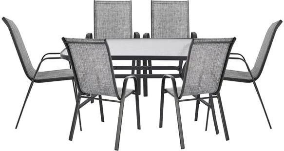 Set tavoline ngrënieje 7 pjesë 140x80 Bruno & 6 pjesë karrige Leon