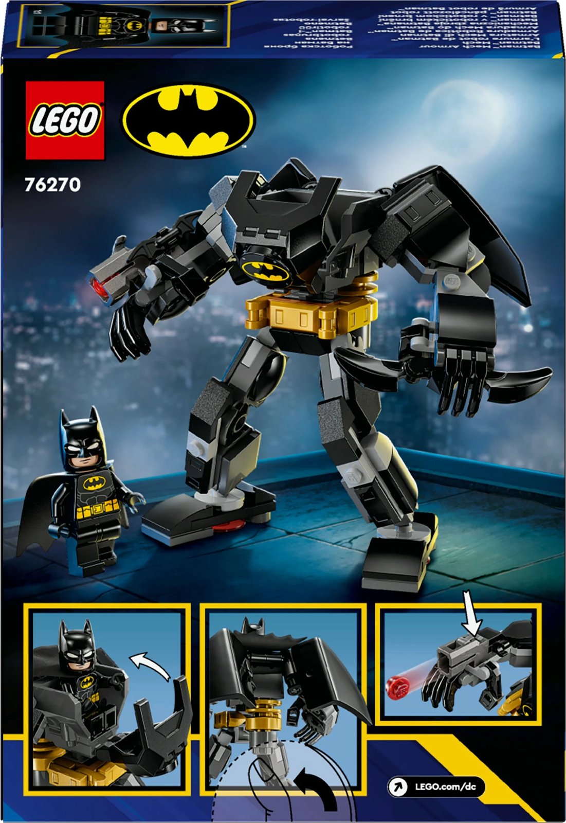 Set ndërtimi LEGO DC Super Heroes 76270 Batman Mech, shumëngjyrësh
