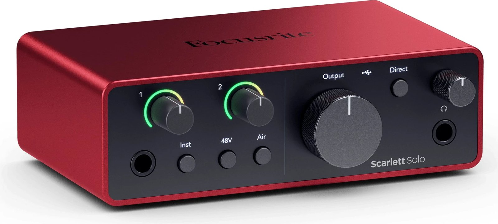 Set audio Focusrite Scarlett Solo Studio me interfejs USB, mikrofon, kufje, i kuq