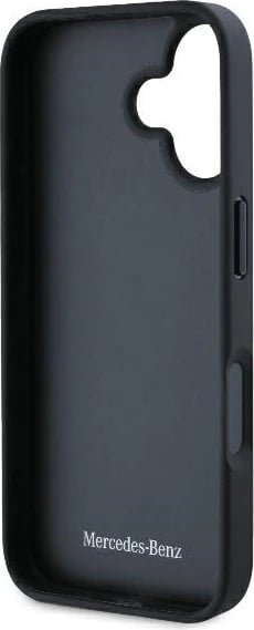 Mbështjellës Mercedes Leather Urban për iPhone 16, i zi