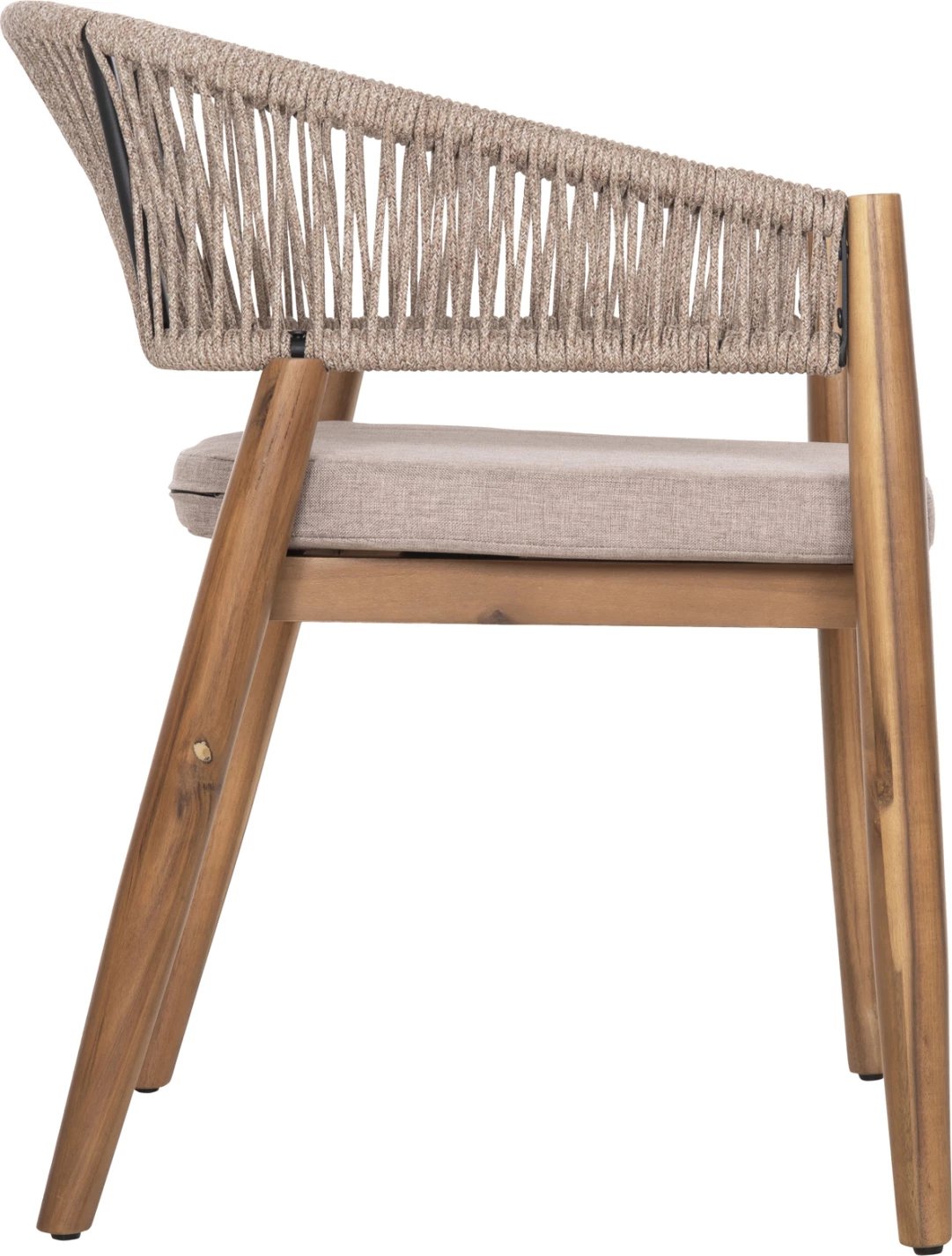 Karrige për terasë NAVAN FH6135.02 dru akacie natyral-litar najloni bezhë 59x58x76H cm, set prej 4 copë