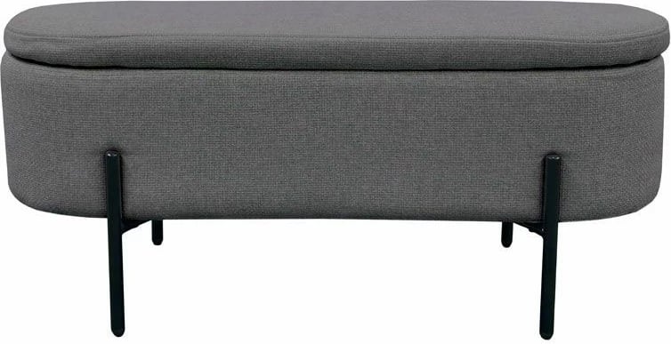 Tabure ovale me hapësirë për ruajtje, ngjyrë gri, 95x36x43 cm