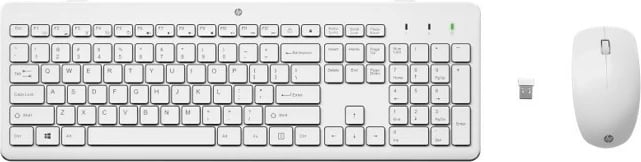 Set tastierë dhe Maus pa tela HP 230, 2.4 GHz, QWERTY English (US), 1600 DPI, e bardhë