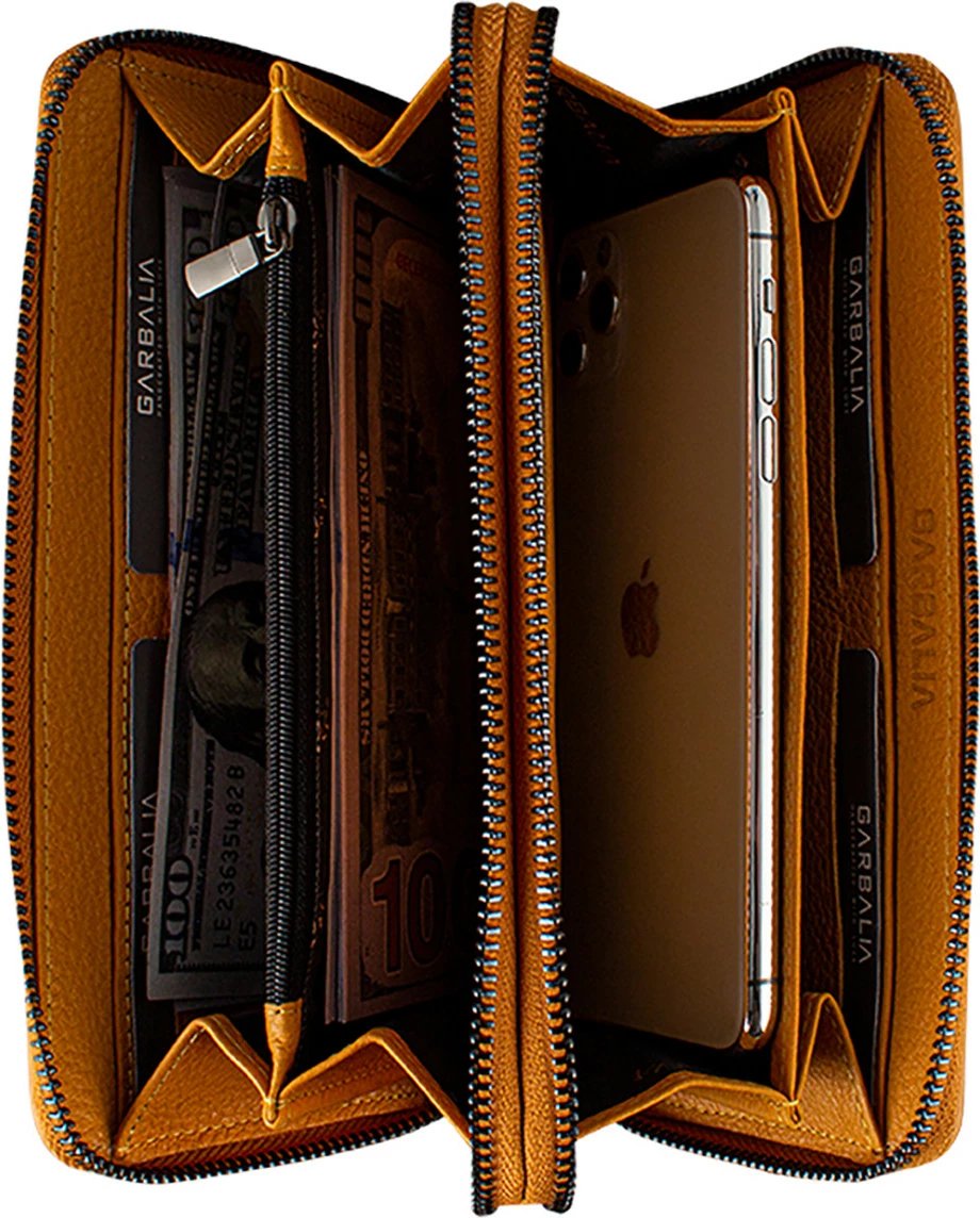 Portofol unisex Zoozie Bags, ngjyrë mustard, Orleans