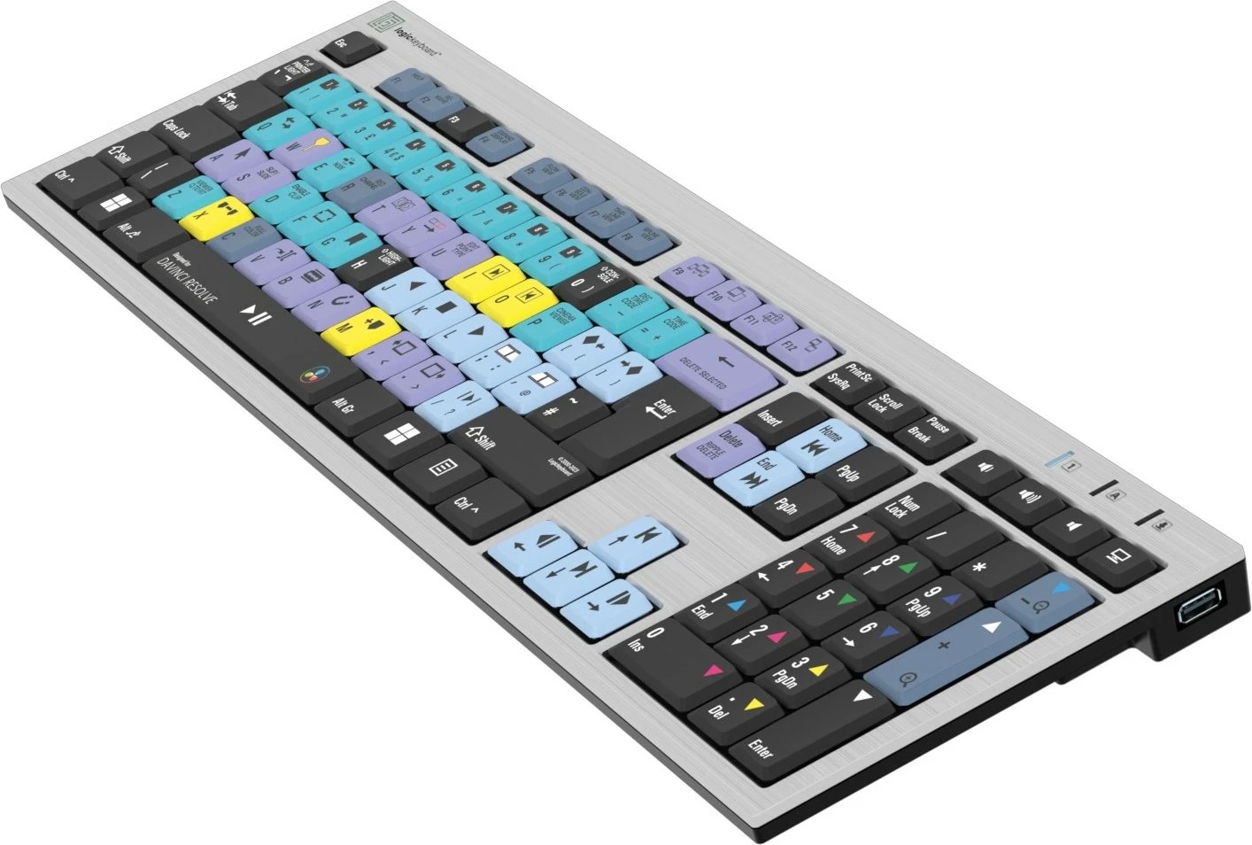 Tastierë Logickeyboard LKB-RESC-AJPU-UK, full-size, USB, QWERTY, silver