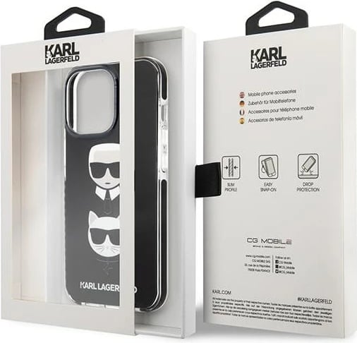Mbështjellës Karl Lagerfeld KLHCP13XTPE2TK për iPhone 13 Pro Max 6.7", i zi
