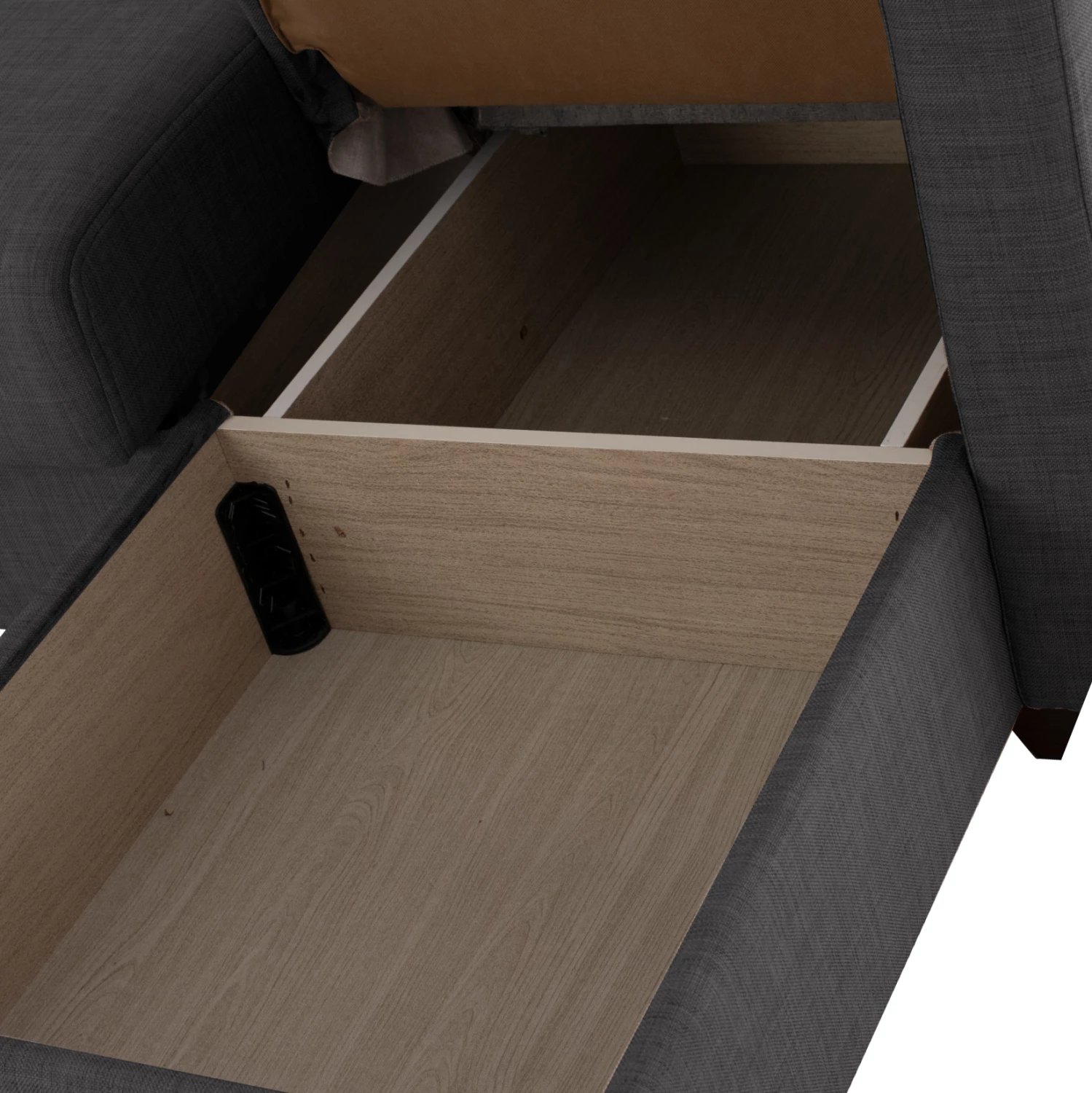 Divan qoshe GHUFRAN, gri, i kthyeshëm, 200x133x77cm