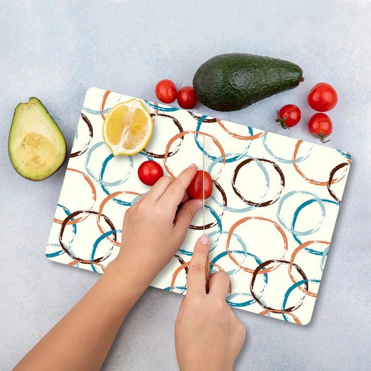 Dërrasë prerëse Hermia, qelq i temperuar, shumëngjyrëshe, Ckt113 - 3040