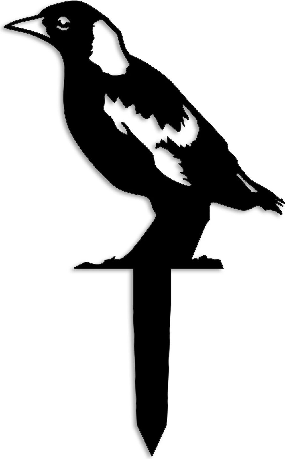 Objekt dekorativ për kopsht, Aberto Design, zog, ngjyrë e zezë, 37x23cm