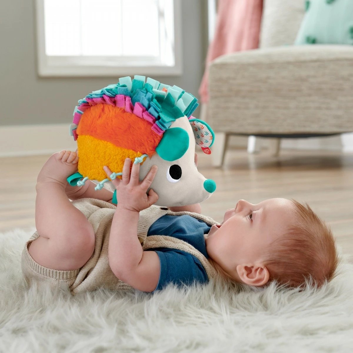 Lodër pelushi sensorike Fisher Price HBP42, shumëngjyrëshe