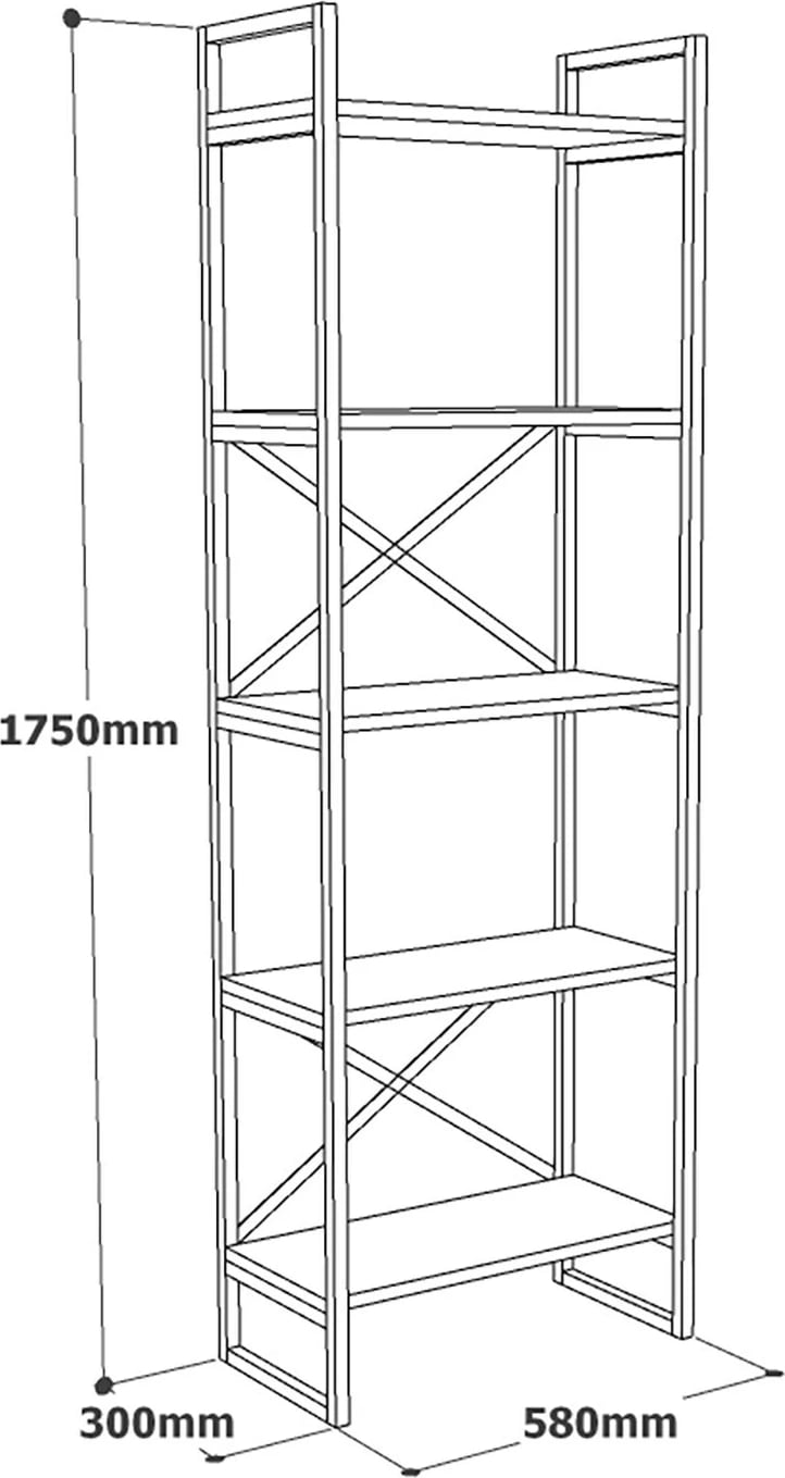 Raft librash Hanah Home, Vg3-Ge, mermer dhe ari