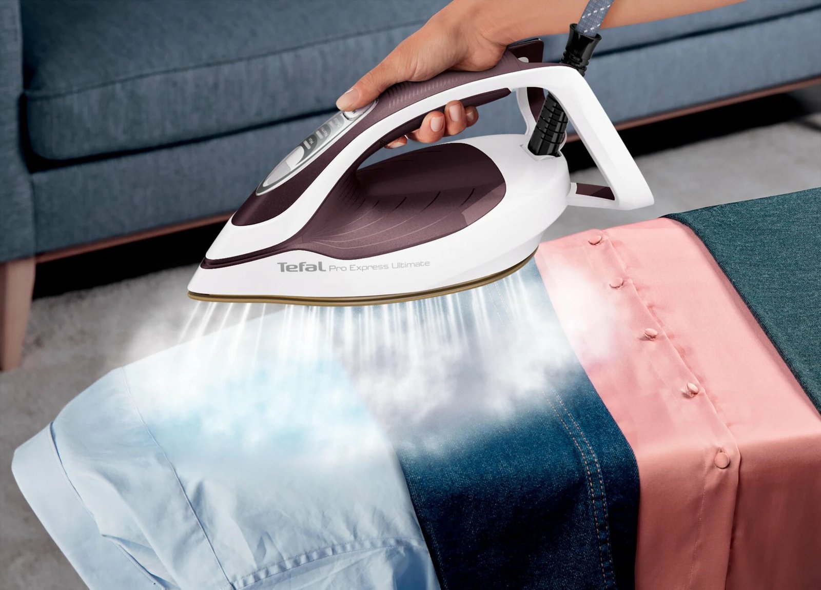 Hekur me gjenerator avulli, Tefal Pro Express Ultimate II GV9721E0, 3000W 7.9 bar, goditje avulli 600 g/min, vjollcë