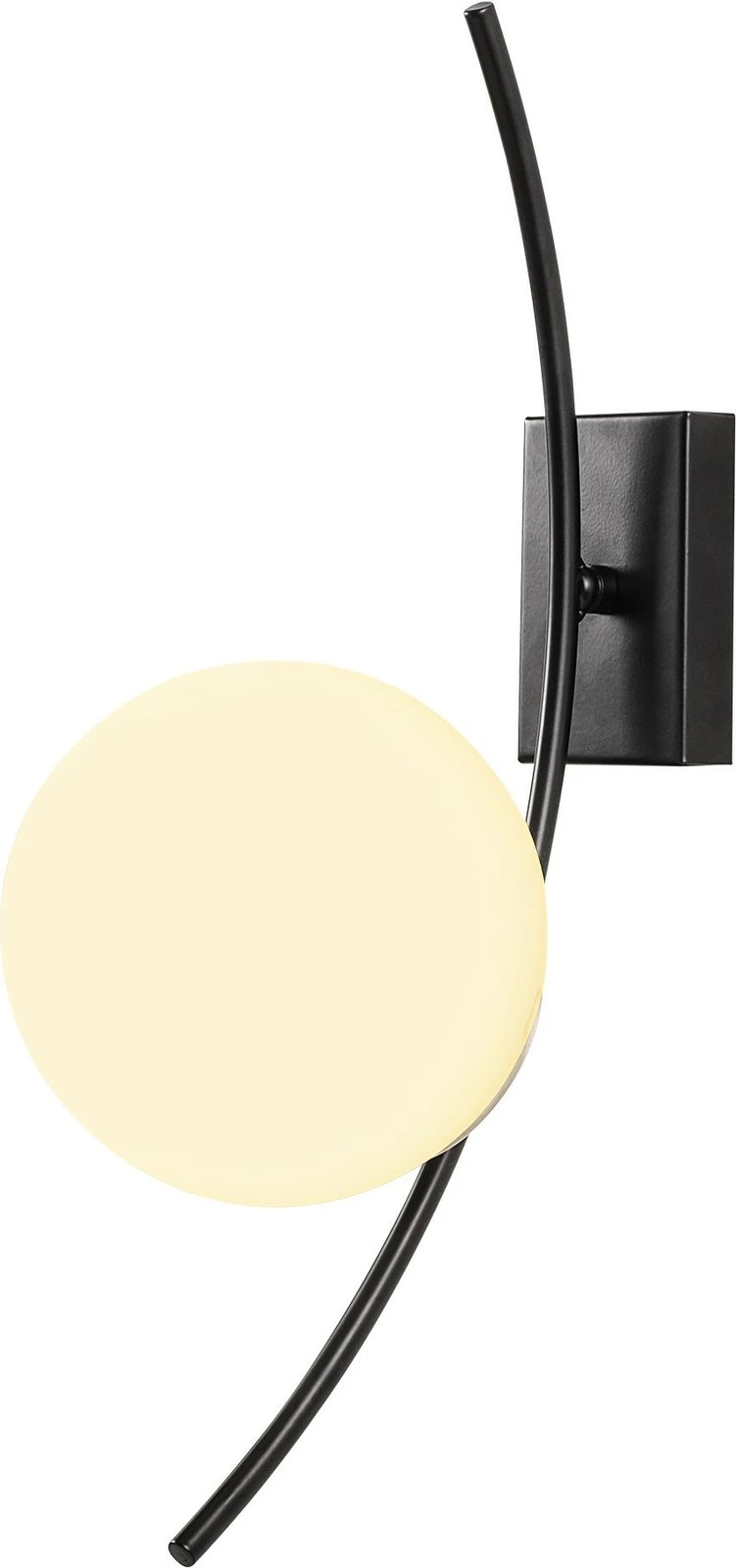 Llambë muri Opviq, Hilal - 3821, trup metalik, kapak qelqi, e zezë dhe e bardhë, 15x25cm, lartësi 44cm