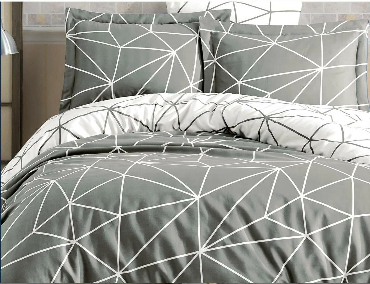 Set mbulesë për jorgan njëpersonësh, ngjyrë gri dhe e bardhë, L'essentiel, Metaverse