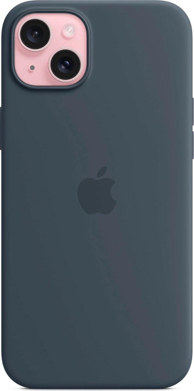 Mbështjellës Apple iPhone 15 Plus Silicone Case me MagSafe, Storm Blue