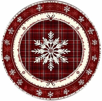 Qilim i rrumbullakët, tematikë Krishtlindjesh, shumëngjyrësh, 80x80cm, Crp-Yrlk26-15