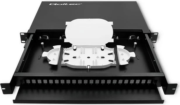 Pllakë switch optike Qoltec 54480, 24 porta, SC/SX, e zezë