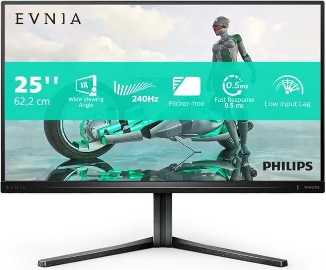 Monitor gaming, Philips, Evnia 25M2N3200W, 24.5" Full HD 240Hz 0.5ms