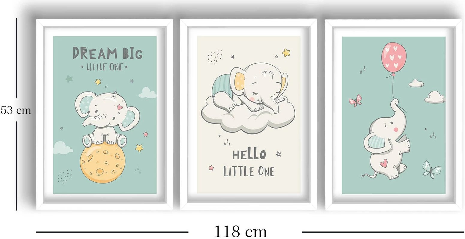 Pikturë dekorative me kornizë MDF (3 copë), Wallity, 3P3853BCT-001