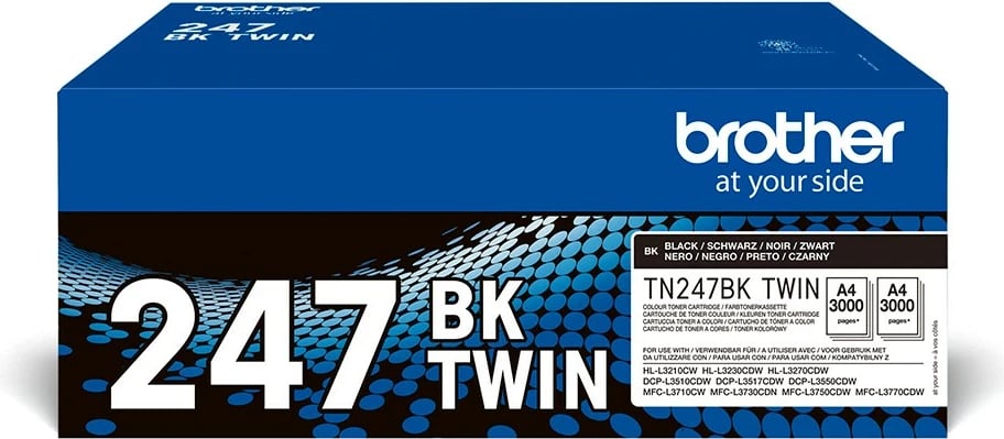 Toner Brother TN-247BKTWIN, 3000 faqe, 2 copë, e zezë
