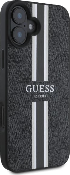 Mbështjellës Guess 4G Printed Stripes MagSafe për iPhone 16, zi Mbështjellës Guess 4G Printed Stripes MagSafe për iPhone 16, zi