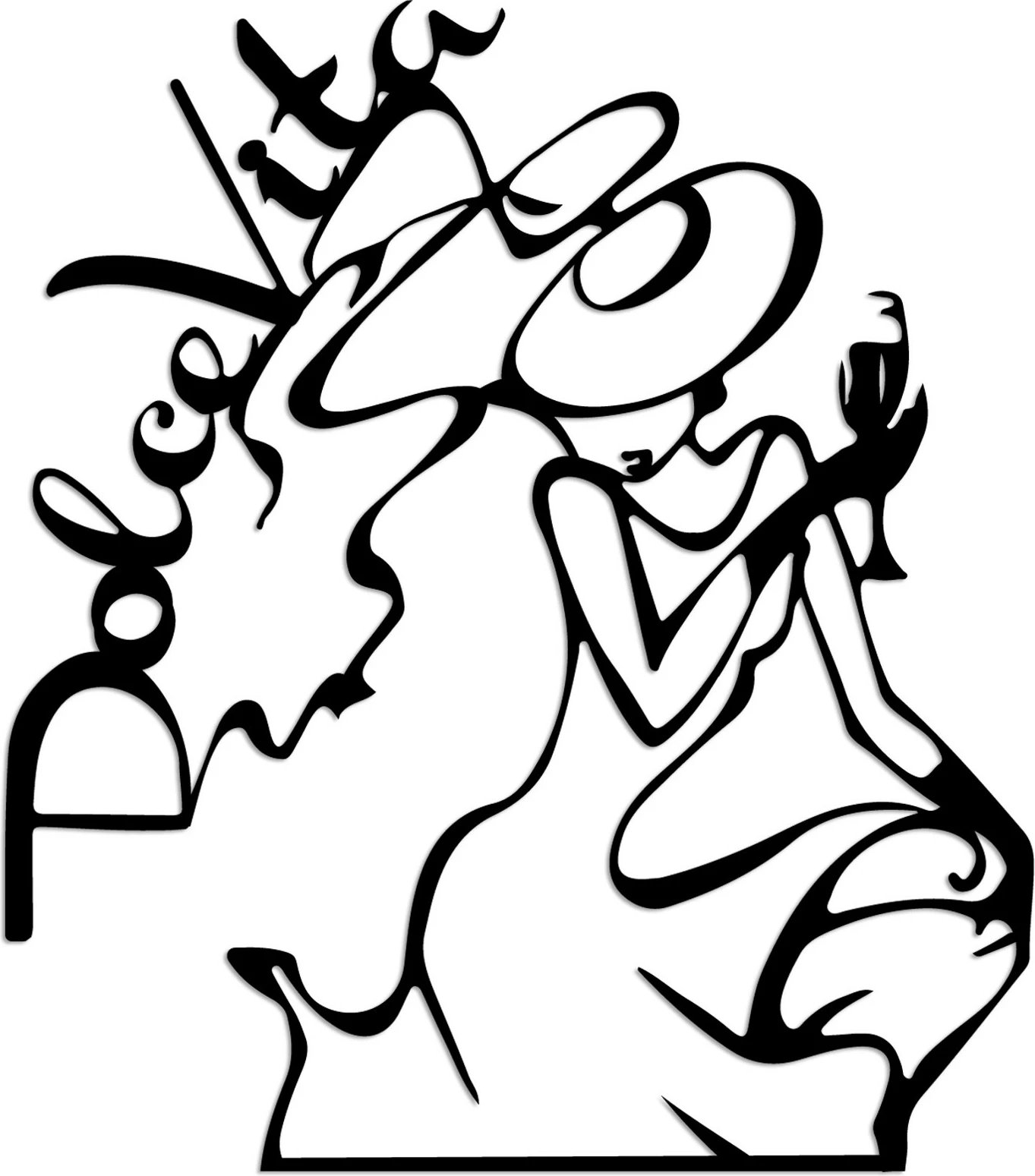 Aksesor dekorativ metalik për mur, Wallity Dolce Vita 2, ngjyrë e zezë, 50x56cm