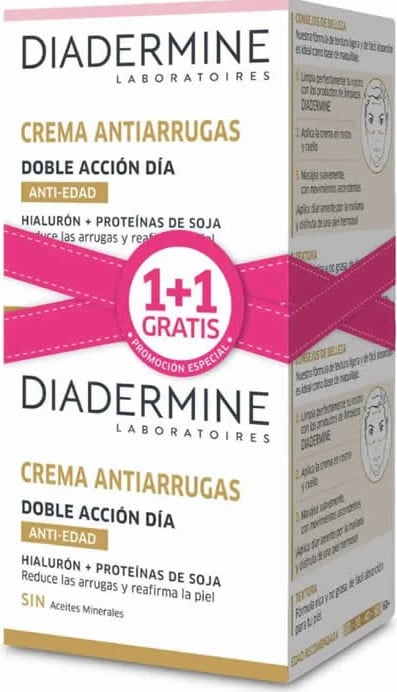 Krem ditës kundër rrudhave Diadermine Double Action unisex, 2x50ml