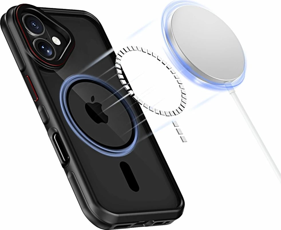 Mbështjellës Tech-Protect MagHybrid MagSafe për iPhone 16, i zi