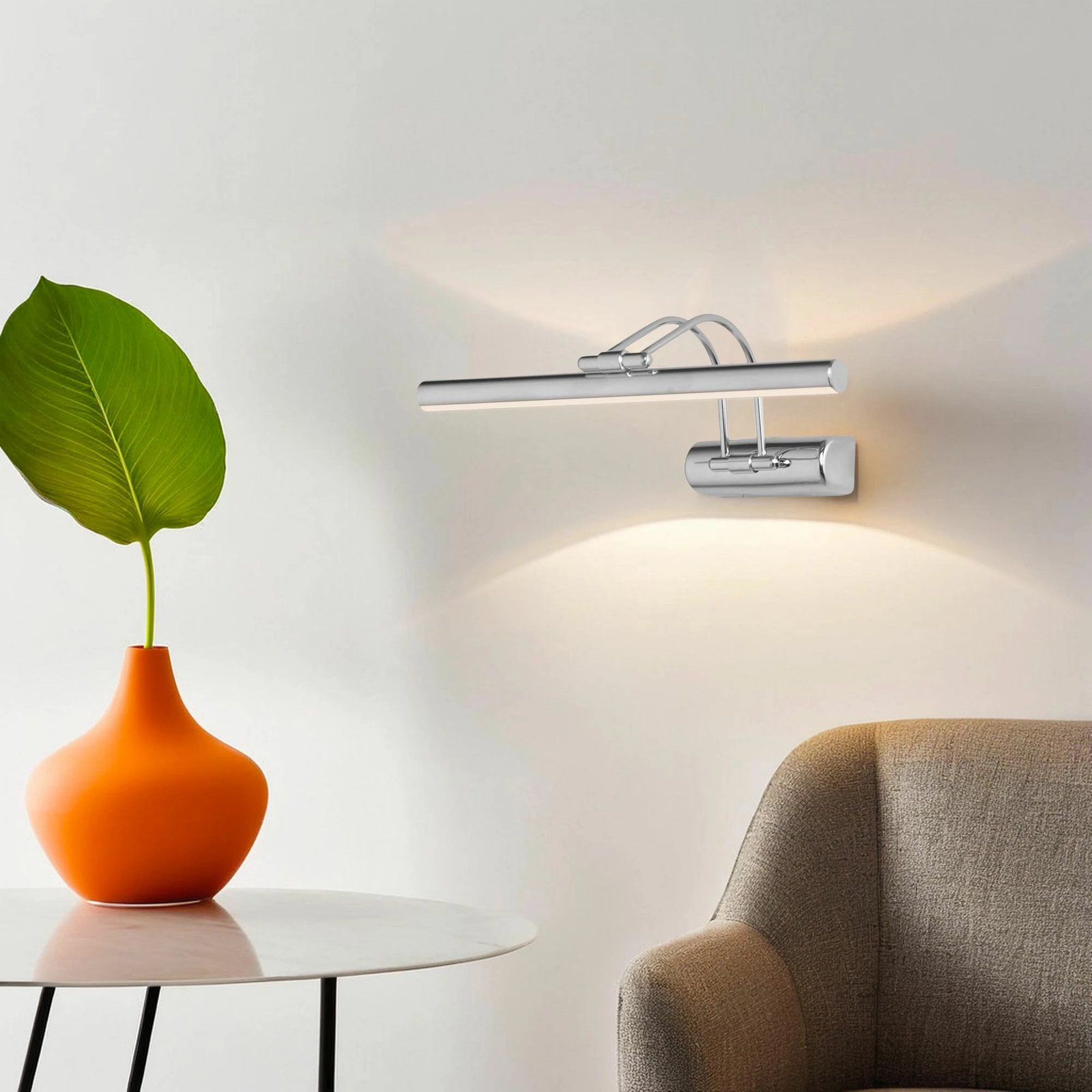 Llambë muri Opviq, Flüt, 50 cm, LED, krom