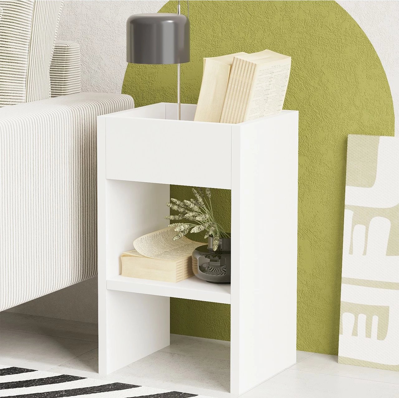 Tavolinë anësore Hanah Home, Karen, e bardhë Tavolinë anësore Hanah Home, Karen, e bardhë