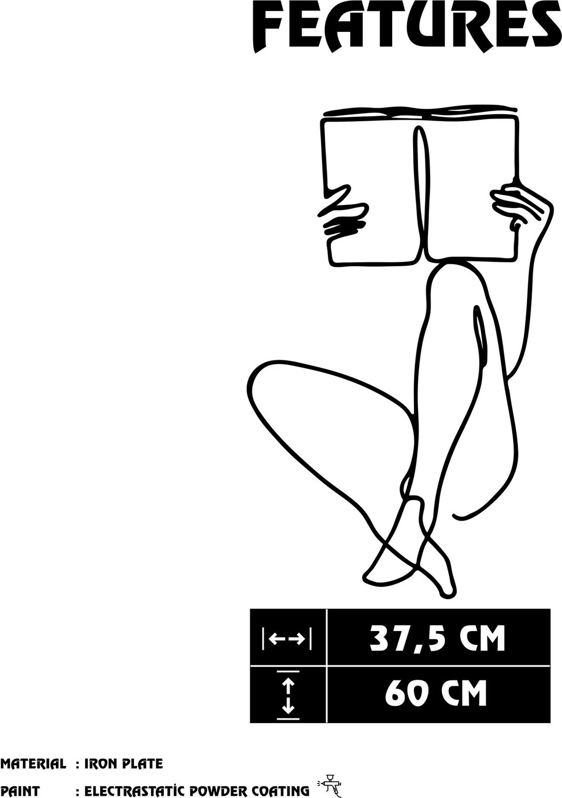 Aksesor dekorativ metalik për mur Wallity, Adios