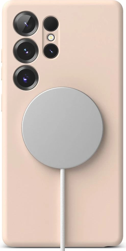 Mbështjellës Ringke Silicone MagSafe për Samsung Galaxy S25 Ultra, Rozë