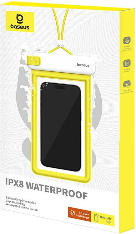 Mbështjellës Baseus DeepDive për celular, IPX8, i bardhë