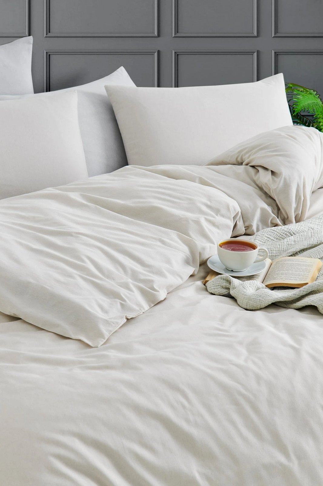 Set mbulesë për jorgan dopio, L'essentiel, ngjyrë bezhë, përçelë pambuku-poliester, 200x200cm, 2 jastëkë 80x80cm