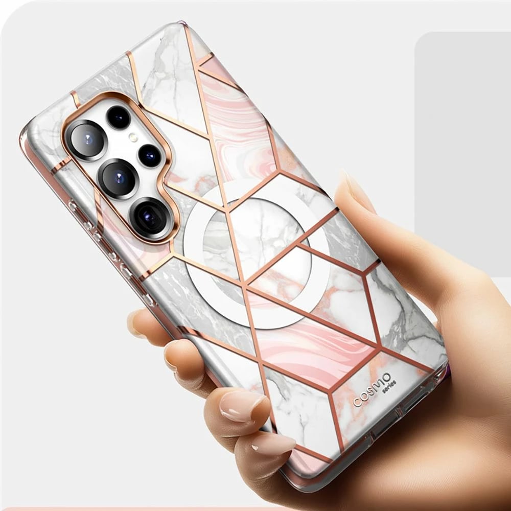 Mbështjellës Supcase Cosmo Mag për Samsung Galaxy S25 Ultra, Marble Pink